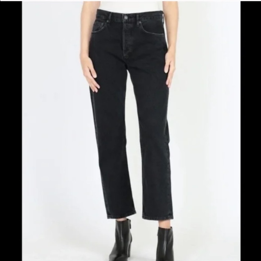 Agolde Parker Black Easy Straight Leg Jeans - 26